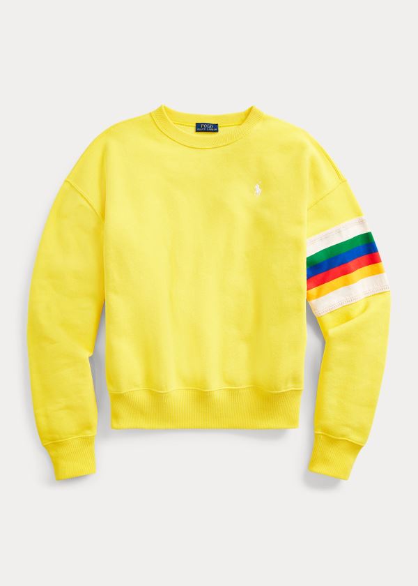 Women's Polo Ralph Lauren Rainbow-Trim Fleece Sweatshirt | 629350HKU